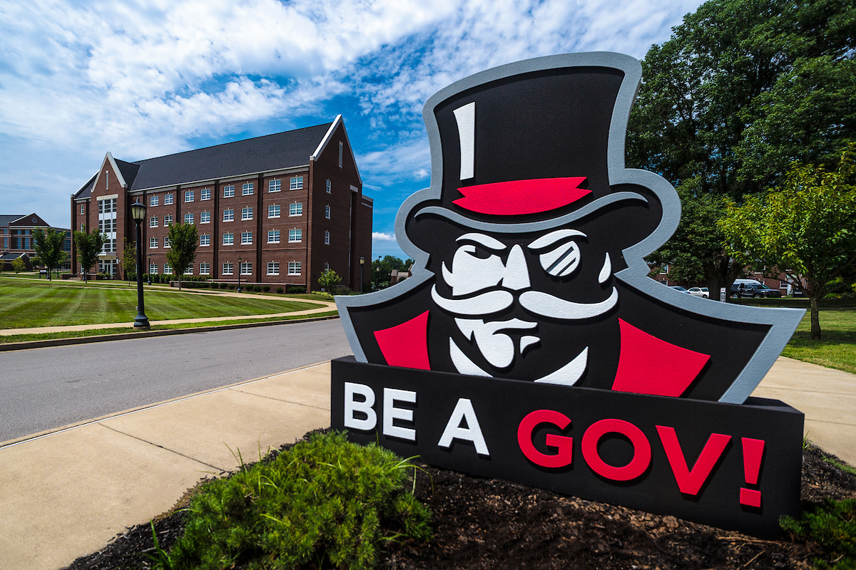 Be A Gov logo on campus