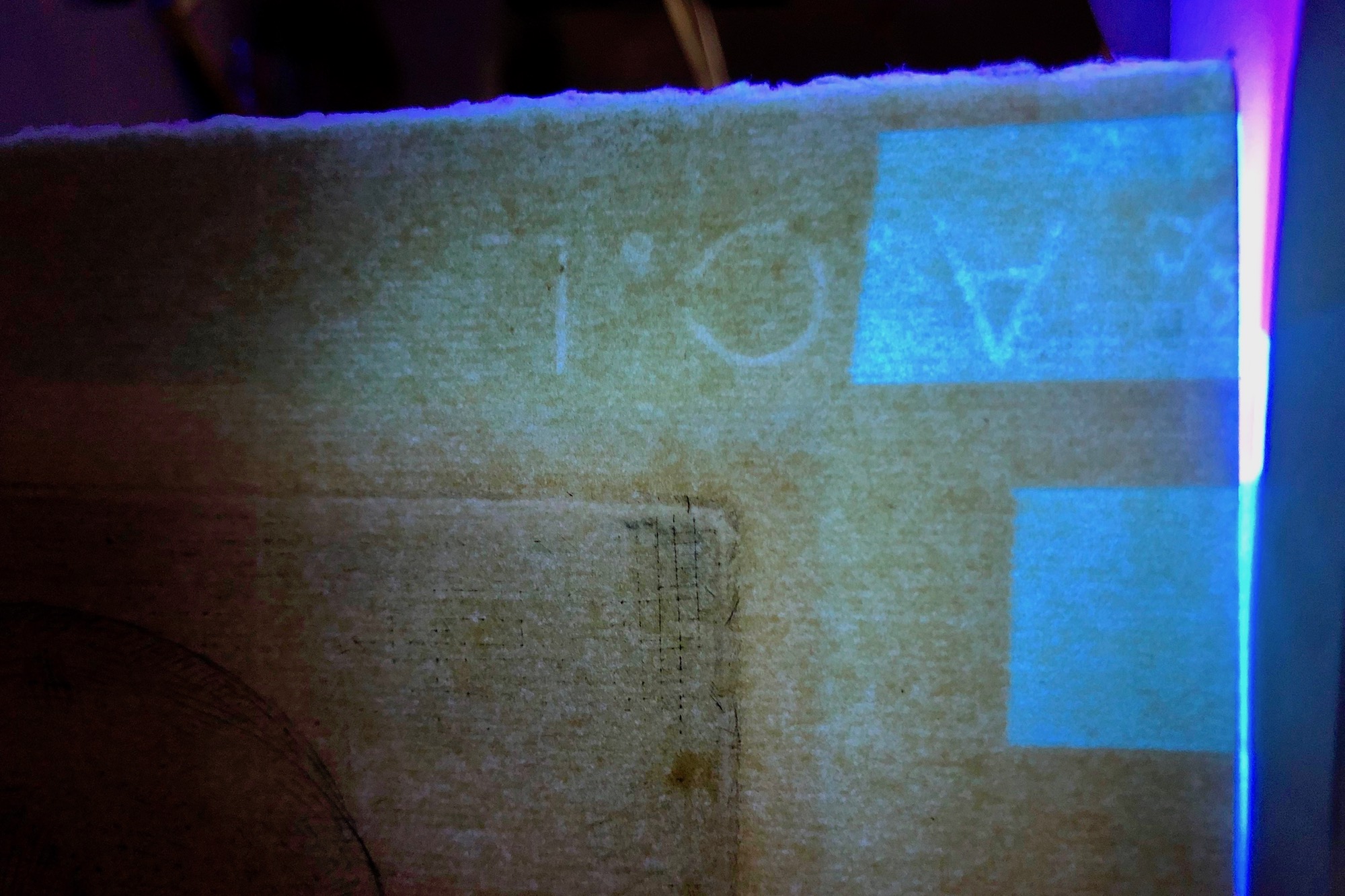 Macon St. Hilaire and Tolleson used ultraviolet light to examine the watermarks of the paper used for the prints.