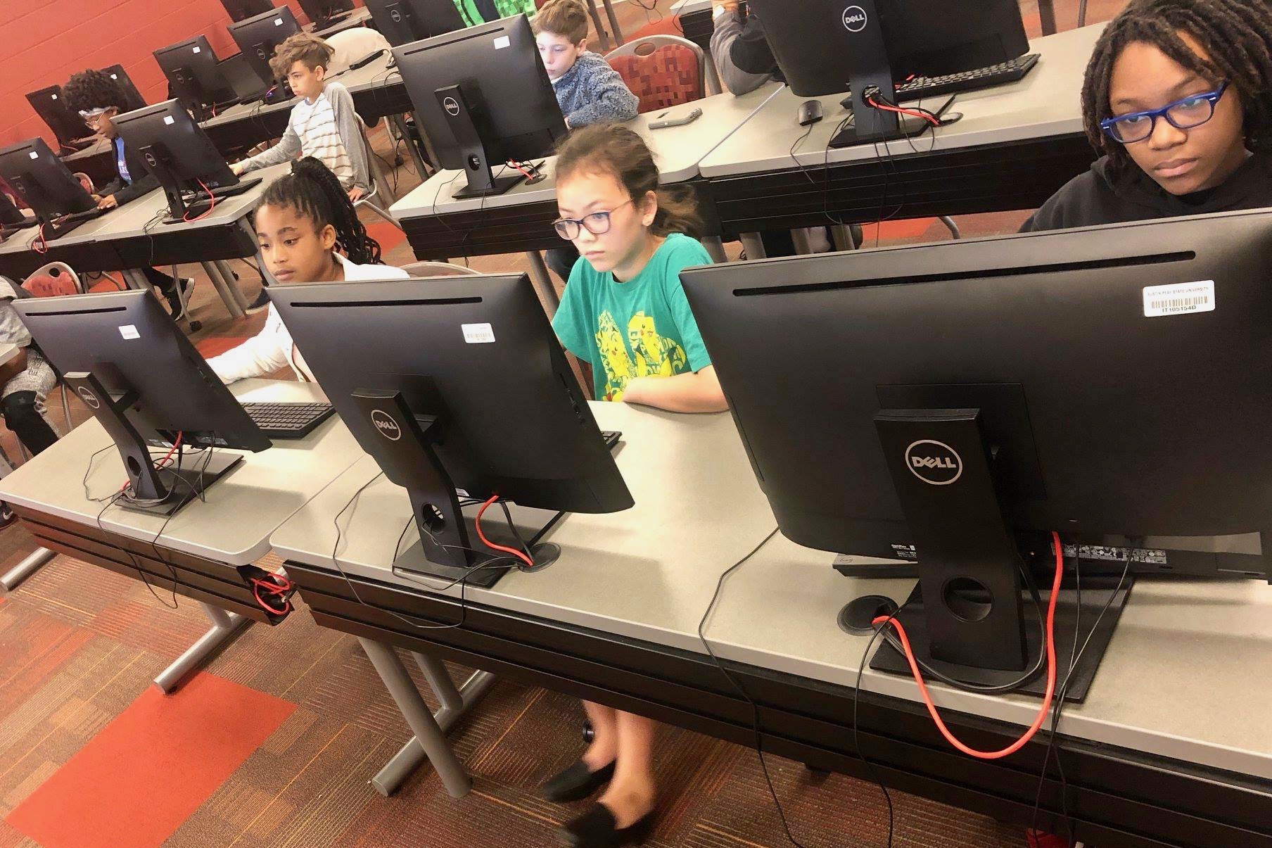 Junior coders participate in a coding class at Austin Peay during the spring 2019 semester.
