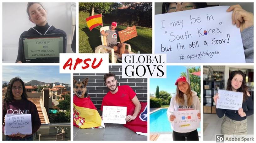 Exchange students from the 2019-2020 academic year show that they are still an APSU Gov while in their home country.