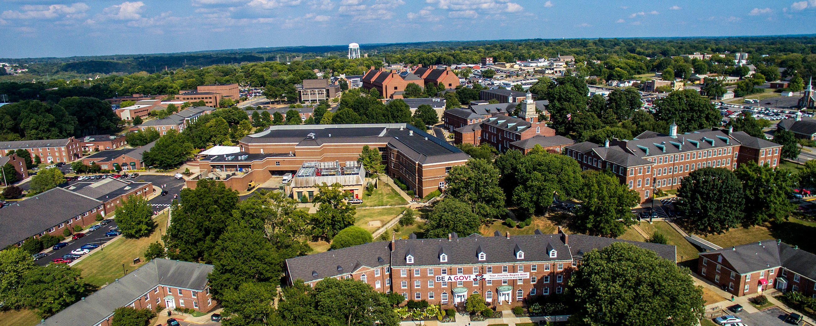 Modern-day campus aerial