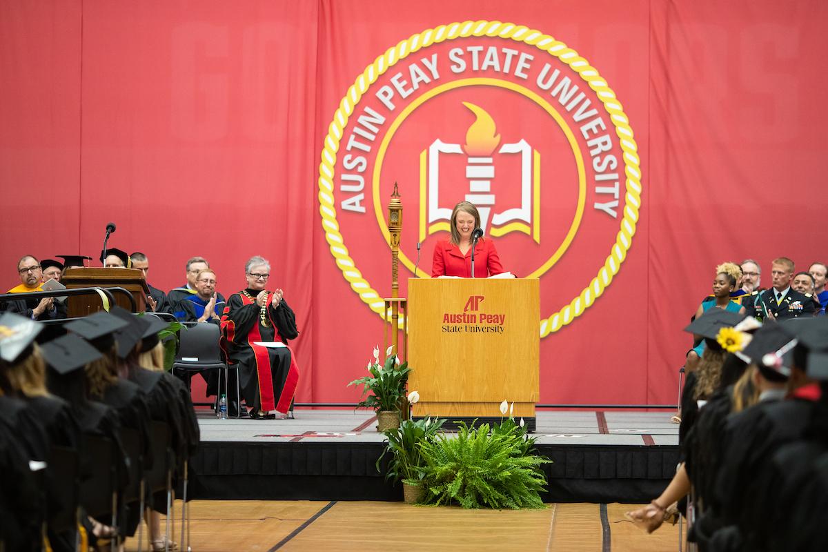 2019 Summer Commencement More than 400 graduates received degrees during Austin Peay State University's Summer Commencement on Aug. 9, 2019. Circuit Court Judge Kathryn Olita, 19th Judicial District, delivered the keynote address.