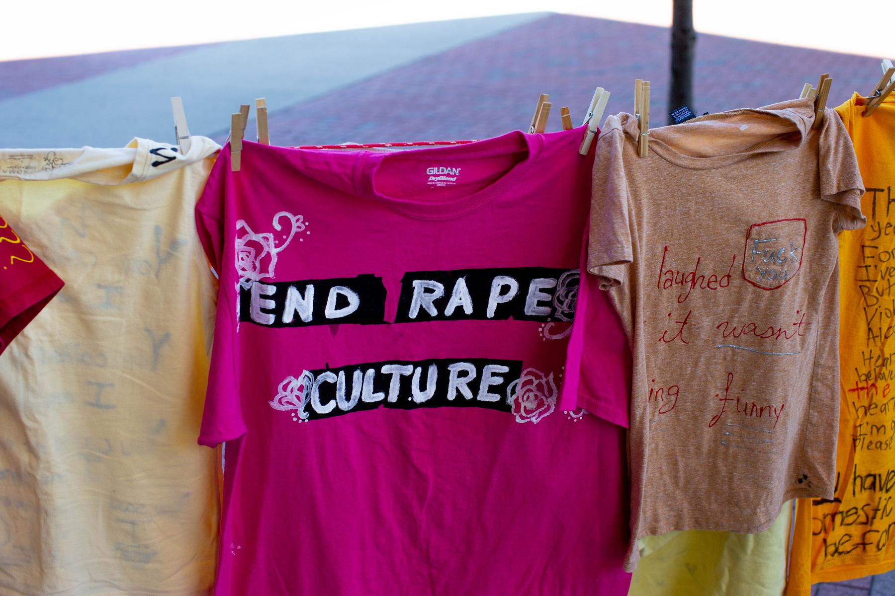 Austin Peay hosted the Clothesline Project on Wednesday, Oct. 5, to increase awareness of the impact of violence and abuse, honor survivors’ strength and give survivors an avenue to break the silence that often surrounds such violence.
Organizers dedicated the exhibition to Dr. Jill Eichhorn – a longtime professor at Austin Peay who died suddenly after a short illness on Oct. 2. As a sign at the exhibition noted, Eichhorn was a warrior for gender equality and nonviolence, and was a friend and adviser to all.
Donations were accepted in Eichhorn’s name to benefit the Legal Aid Society of Middle Tennessee.
The exhibition was hosted by Austin Peay’s Govs Care, and the Clarksville Area urban Ministries SafeHouse provided information about services for interpersonal violence survivors.