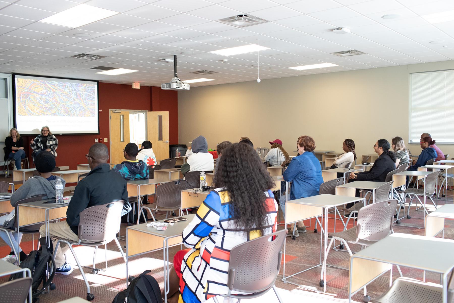 The College of STEM hosted a panel discussion of Google representatives in celebration of “Women in Technology” on Wednesday, Sept. 28, in the Maynard Mathematics and Computer Science Building.