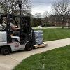 Transporting the sculpture materials to the installation site.
