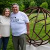 Capturing a moment with the new art installation.