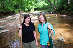 Students conduct research in Fort Campbell stream
