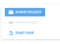 Action panel with a Submit Request button, a disabled View Changes button, and a Start Over button