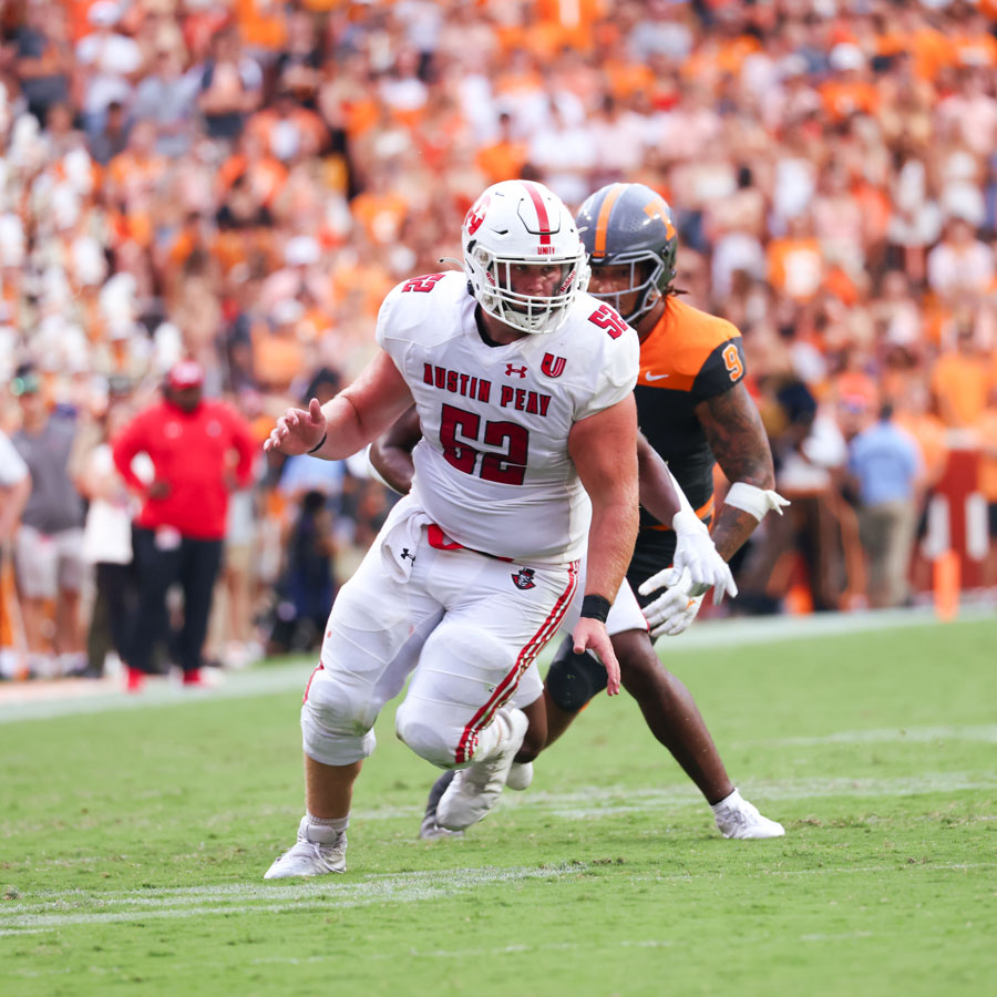 Chandler Kirton on the field during the match against the University of Tennessee.