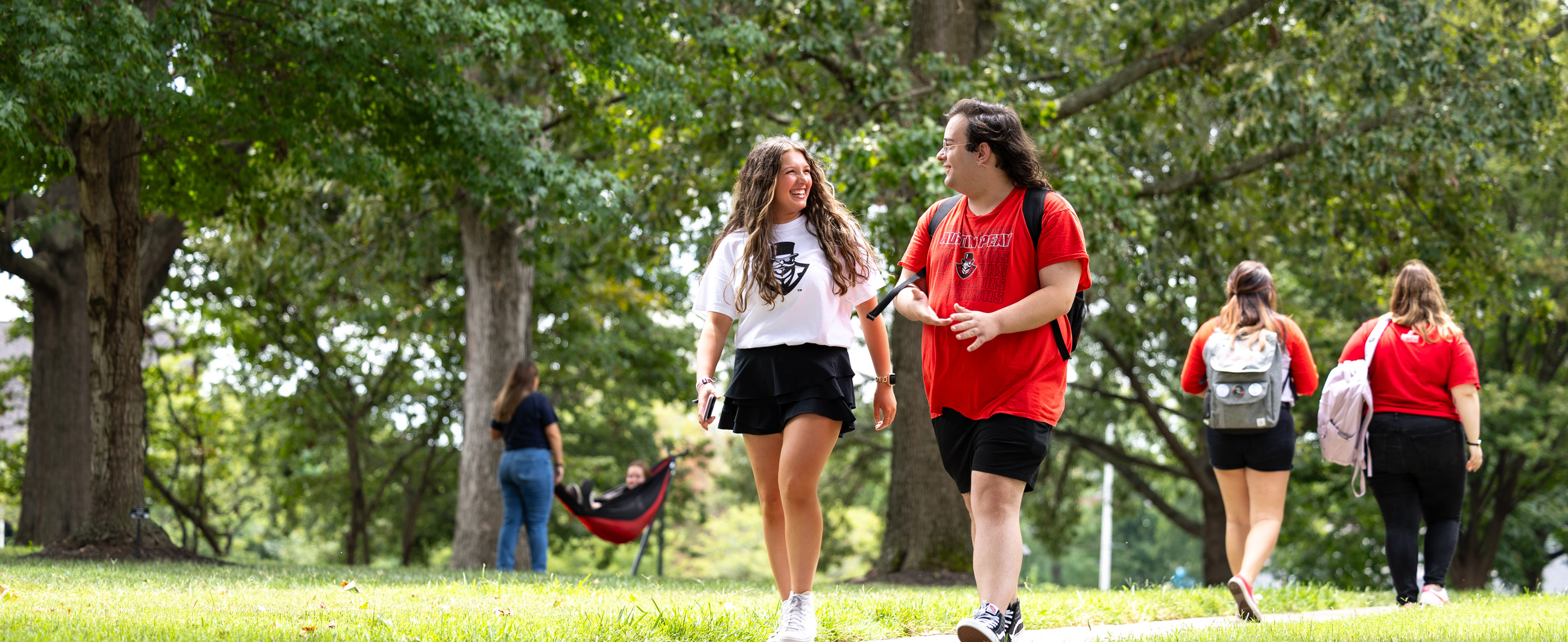 Student walking on campus