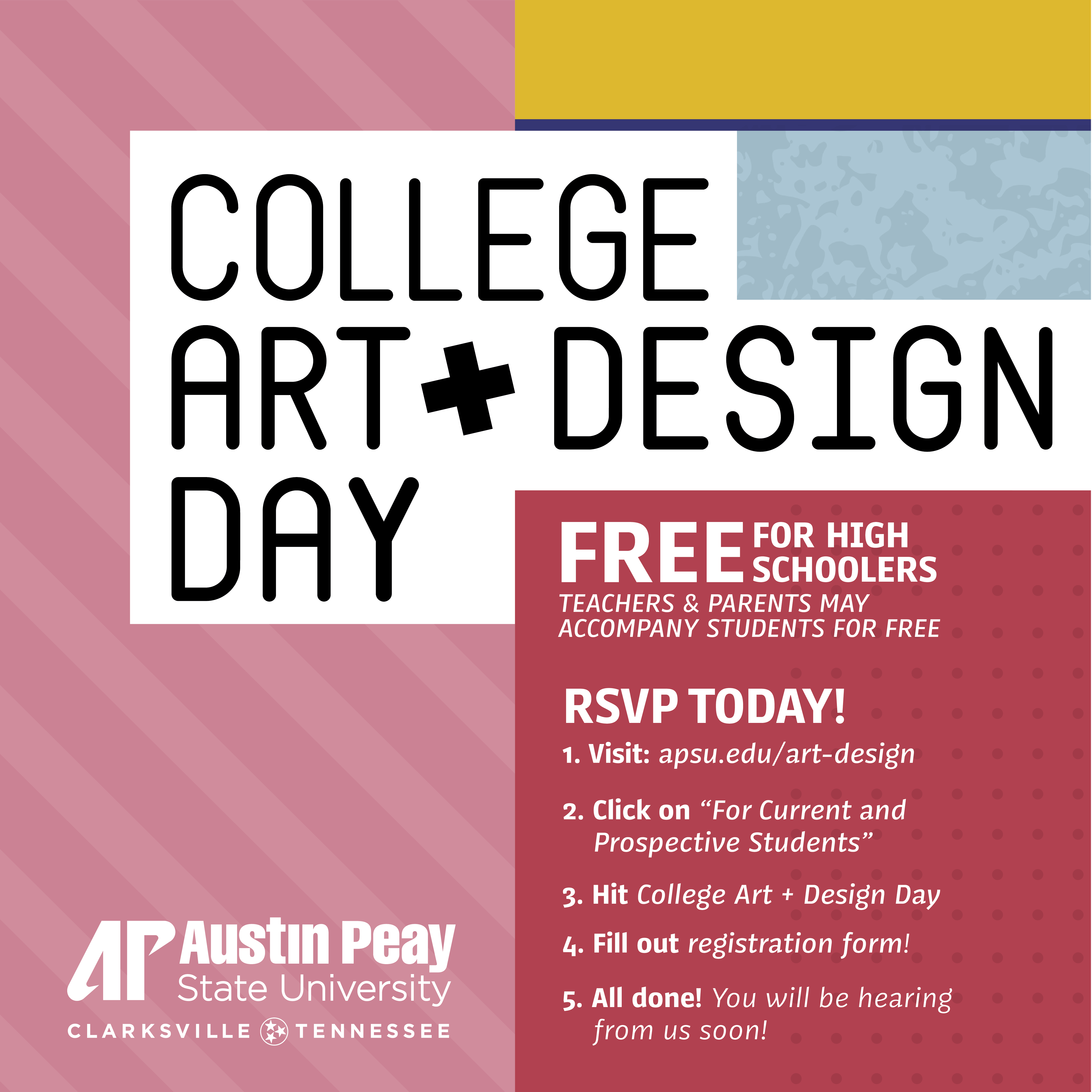 Poster for College Art + Design Day 2026
