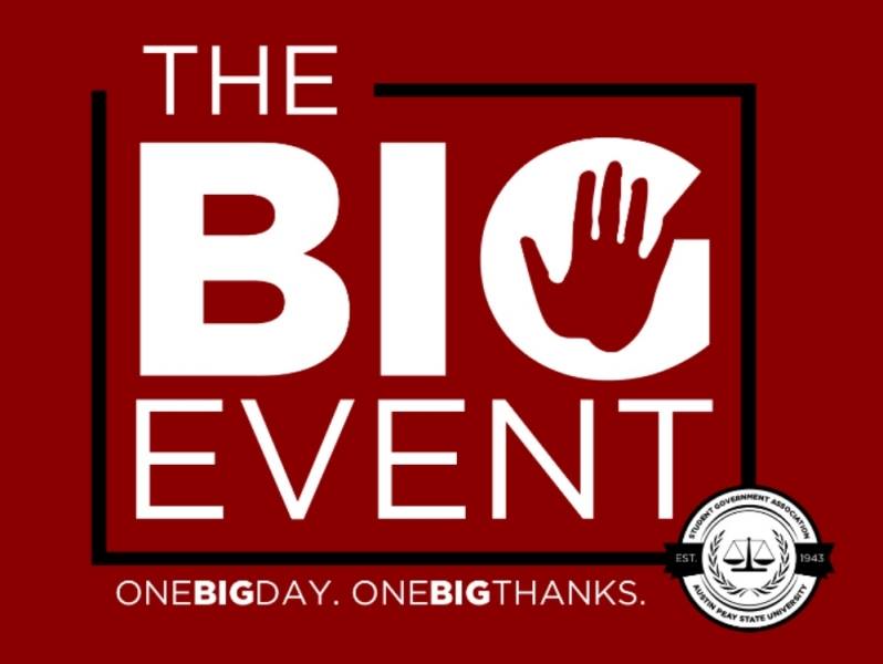 big event logo, red and white
