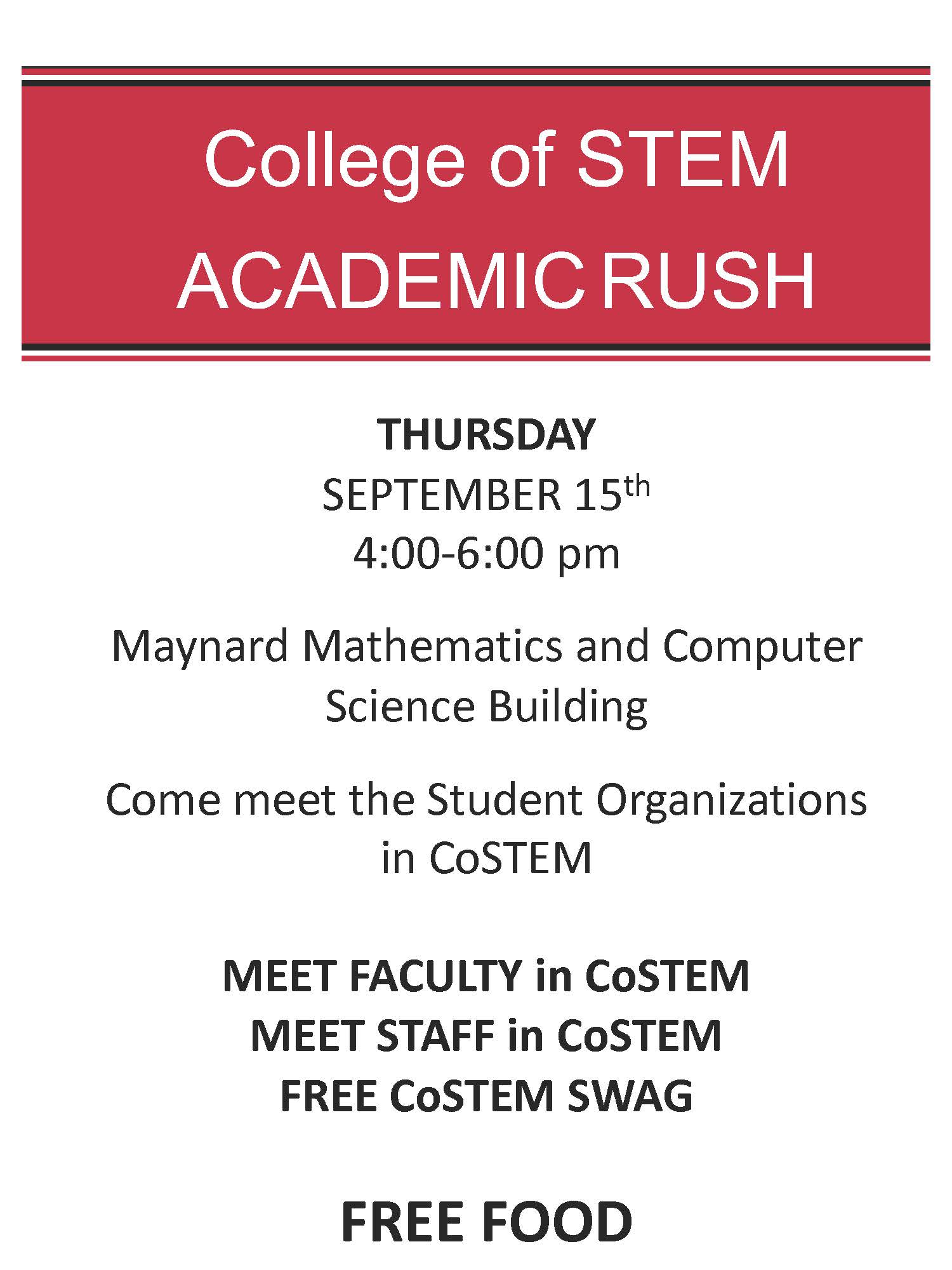 Academic Rush flyer