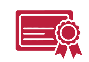 A red certificate icon