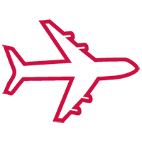 A red airplane icon.