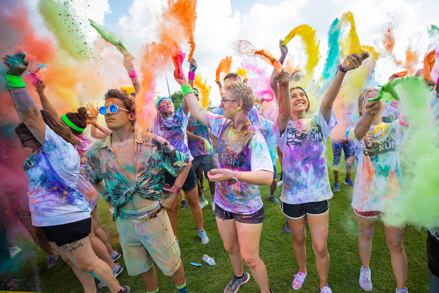 Students during the Govs Color Run