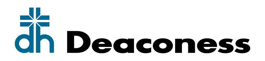 Deaconess logo with the letters d and h making a cross with the name Deaconess beside it.