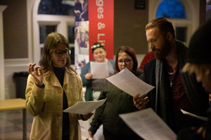 Students with a professor