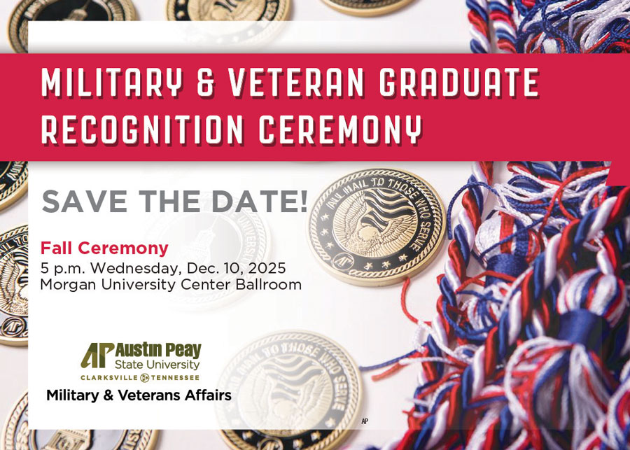 Save the date graphic letting people know the Fall Ceremony will be 5 p.m. on December 10th. 