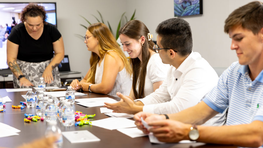 Students learning together at a table