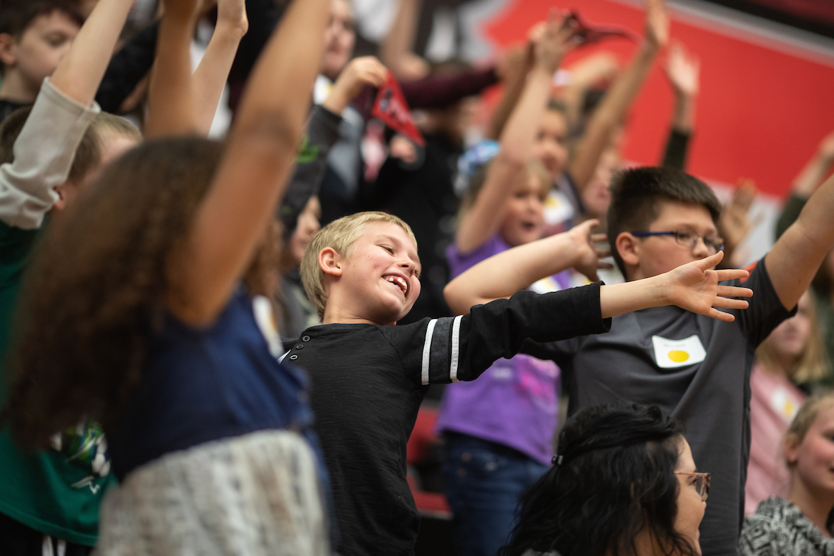 They later had lunch and watched a volleyball scrimmage at the Dunn Center