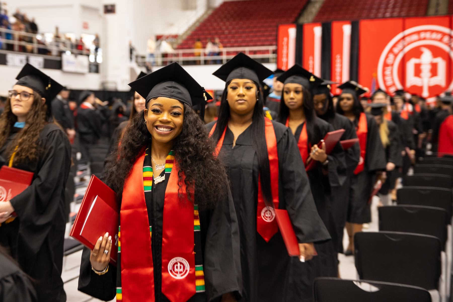 Austin Peay State University graduates celebrate during a commencement ceremony hosted on Dec. 15, 2023, in the Dunn Center. 
