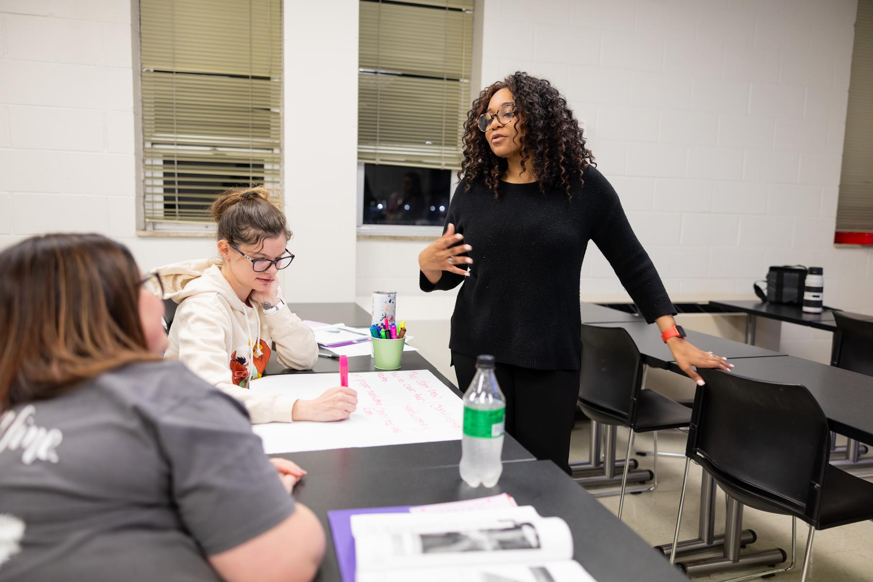 APSU TECTA Coordinator Gerrika Calloway works with students during an Infant/Toddler Orientation session hosted on Feb. 22.