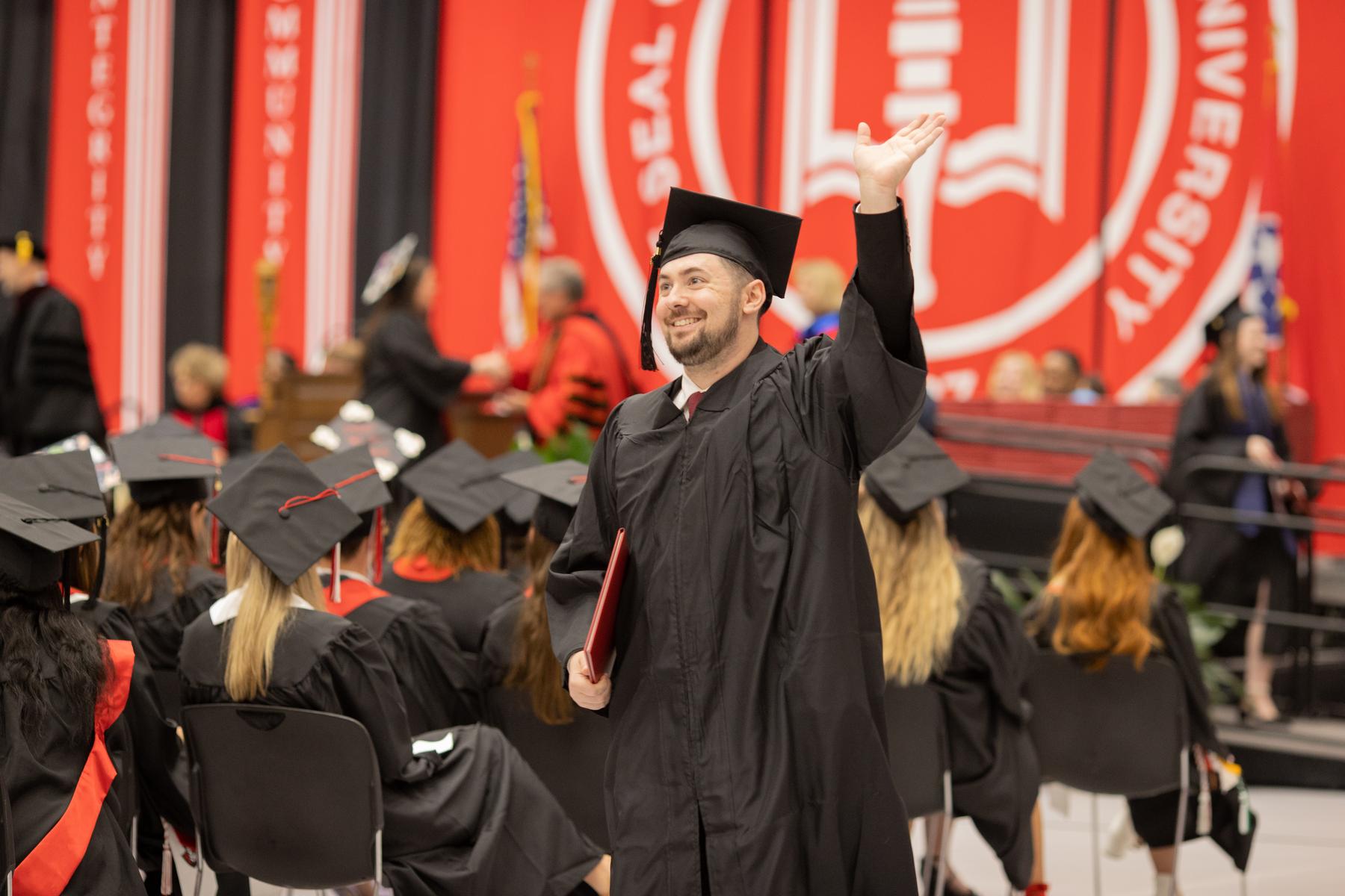 Austin Peay State University graduates celebrate their achievements during a commencement ceremony hosted on May 3 in the Dunn Center. | Photo by Ally Shemwell