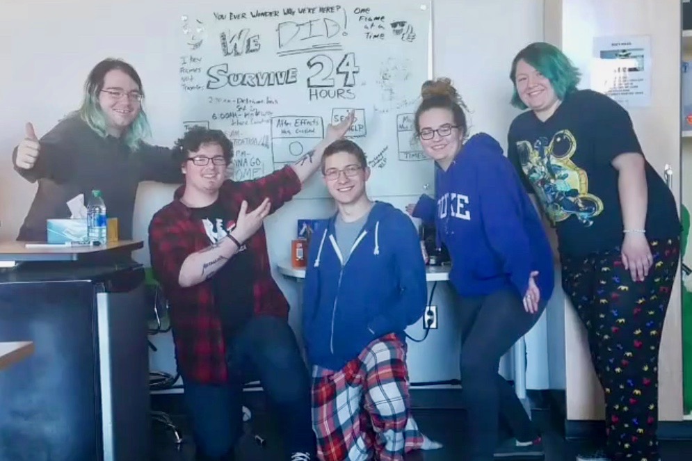 Peyton VanHook's team accomplished its three-dimensional, computer-generated movie in 21 hours, which required team members needing more than five hours just to create the characters, let alone the 12 hours to give the characters’ movement .