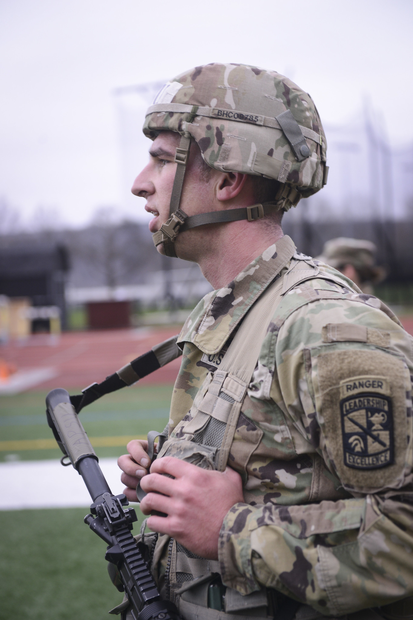 Cadet Daniel Cole rests during the Sandhurst competition April 13-14 at West Point, New York.