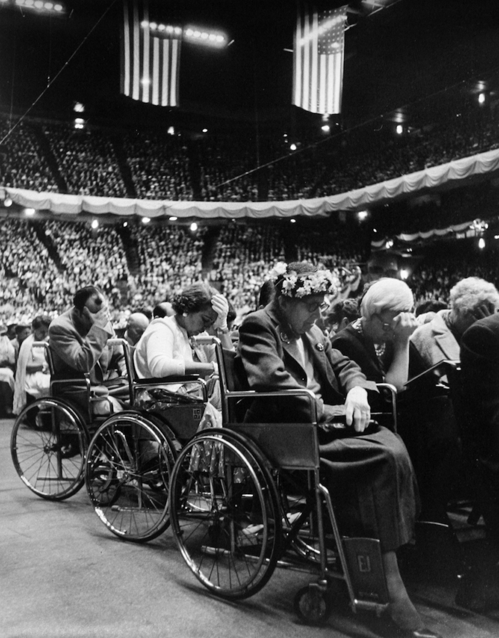 Paulin photo titled “Billy Graham Rally, Madison Square Garden” taken in 1956.