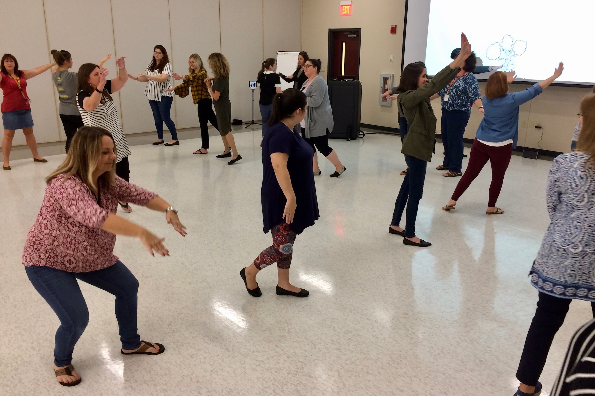 More than 20 local school teachers learned arts integration techniques to help them keep students engaged in learning the arts, such as dance, while learning other subjects, such as science.