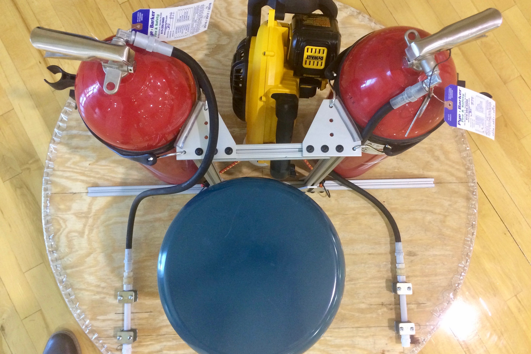 Watch as Austin Peay's Bryan Gaither hisses across the gym floor in his homemade hovercraft. He needed only four hours to build the craft using simple and easily available parts. APSU Junior Govs Summer Camp attendees witnessed the flight.