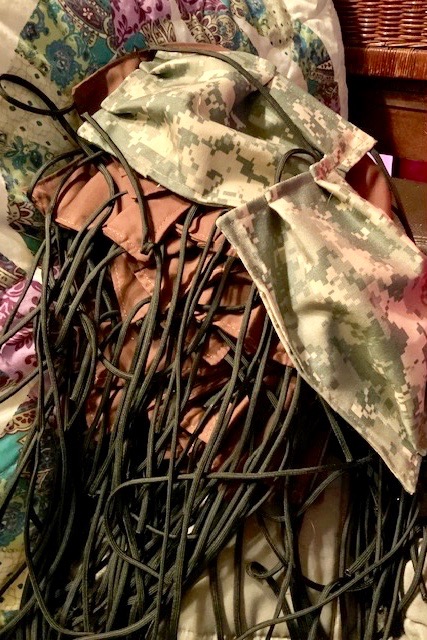 Masks Dyer sewed for Fort Campbell.