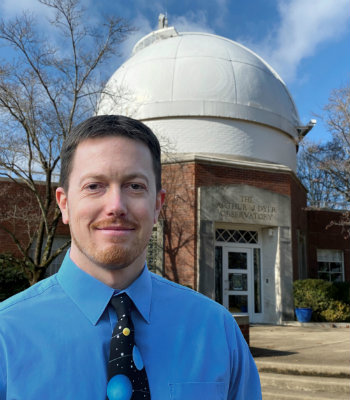 Austin Peay State University physics alumnus Billy Teets (’04) has been promoted to director of Vanderbilt Dyer Observatory.  Teets has worked at Dyer for more than 14 years and took the helm there as interim director last summer after the retirement of longtime director Rocky Alvey.  Vanderbilt University’s Vice Chancellor for Government and Community Relations Nathan Green told Vanderbilt News, “Billy has enthusiastically contributed to the Dyer legacy in his many roles at the observatory. He is the unique person to advance Vanderbilt’s mission through community engagement with an academic focus at Dyer. He knows, loves and can lead the observatory into a bright future.”  Teets earned a Bachelor of Science in Physics from Austin Peay and a doctorate in physics with a concentration in astronomy from Vanderbilt in 2012. He is also a Clarksville native.  “As so many people have said before, Dyer Observatory is a very special place,” Teets told Vanderbilt News. “It is a great honor and privilege to hold the same position as someone like Professor Seyfert, and I am excited to continue in this rich legacy.”  Dyer was the brainchild of Vanderbilt astronomer Carl K. Seyfert, who is renowned for his discovery of a class of galaxies that still bear his name.  To read the full story, click here.  To see a video displaying Teets’ passion at Dyer, click here.  To learn more  For more about the Department of Physics, Engineering and Astronomy at Austin Peay, visit www.apsu.edu/physics.