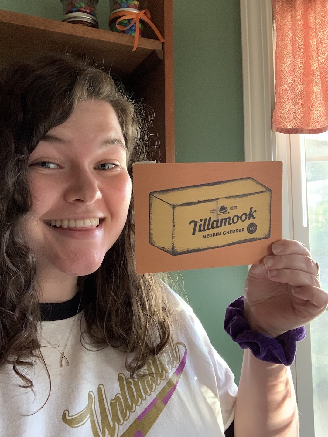 Bolkcom shared this wooden postcard she recently received from Hero Seto, a graduate student in Oregon.