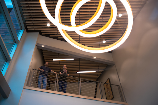 The lobby of the Art + Design Building