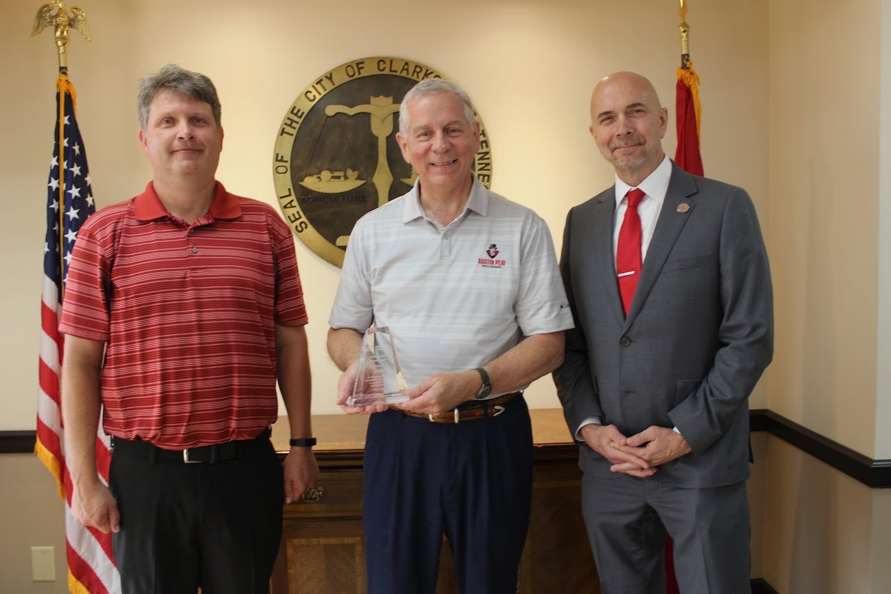 Clarksville Mayor Joe Pitts receives one of this year's College of Arts and Letters Distinguished Alumni Awards. 