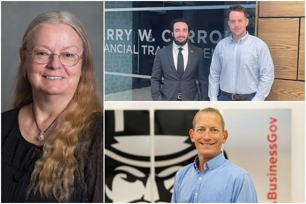 Headshots of Di Paolo Harrison and Cockrell