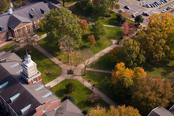 An aerial view of the APSU campus.