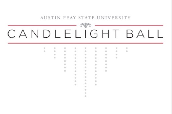 The Candlelight Ball logo with a candle in the word.