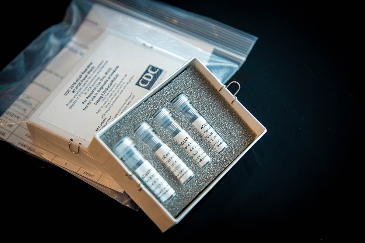 A CDC coronavirus test kit.