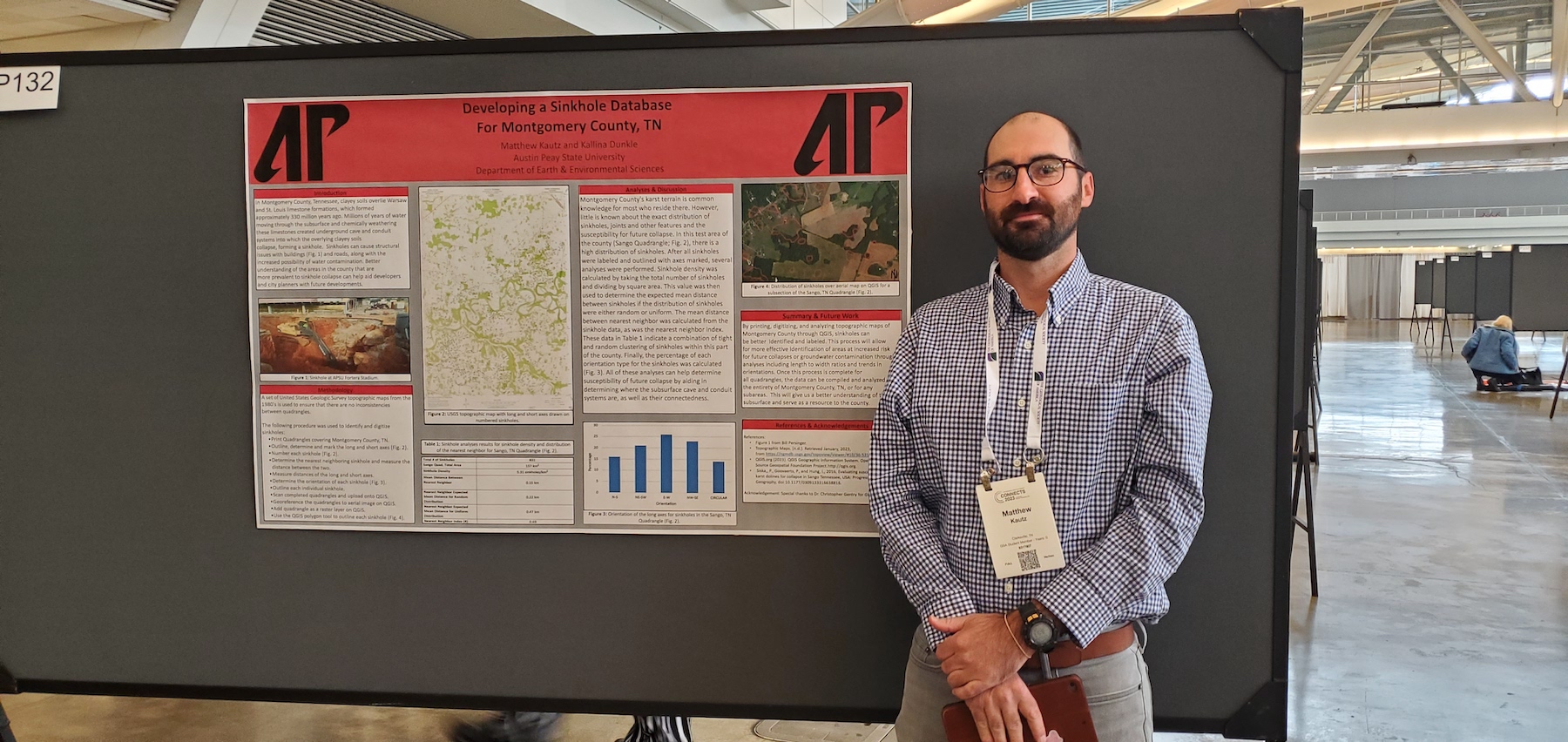 Matthew Kautz presents research on developing a sinkhole database in Montgomery County.
