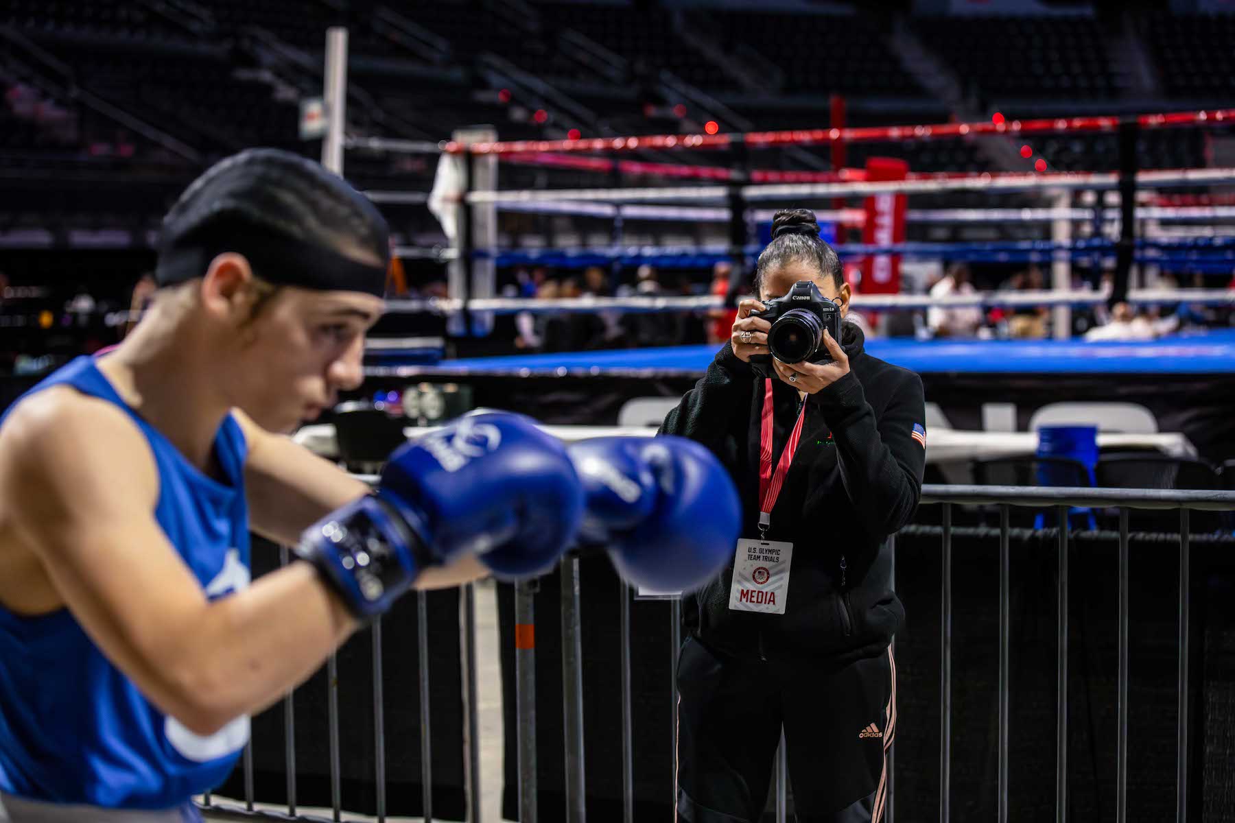 APSU alumna Karen Orozco at the U.S. Olympic Team Trials - Boxing in Lafayette, Louisiana. 