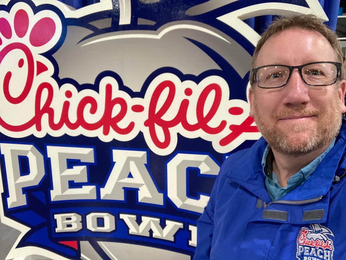 John Schnettler, director of the Governors Own Marching Band, at last year's  Peach Bowl. 
