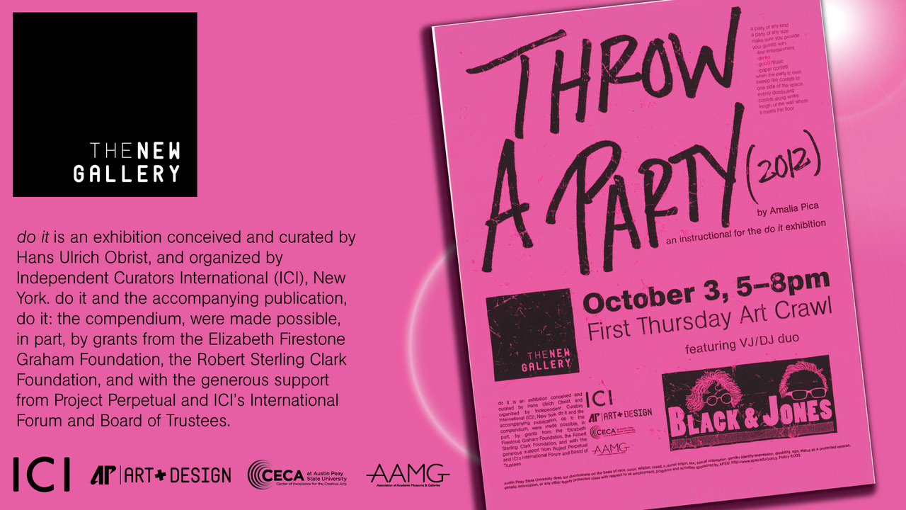 The party – 5-8 p.m. Oct. 3 at The New Gallery in the Art + Design building on campus – also will fill a second role. It will be part of the exhibit.