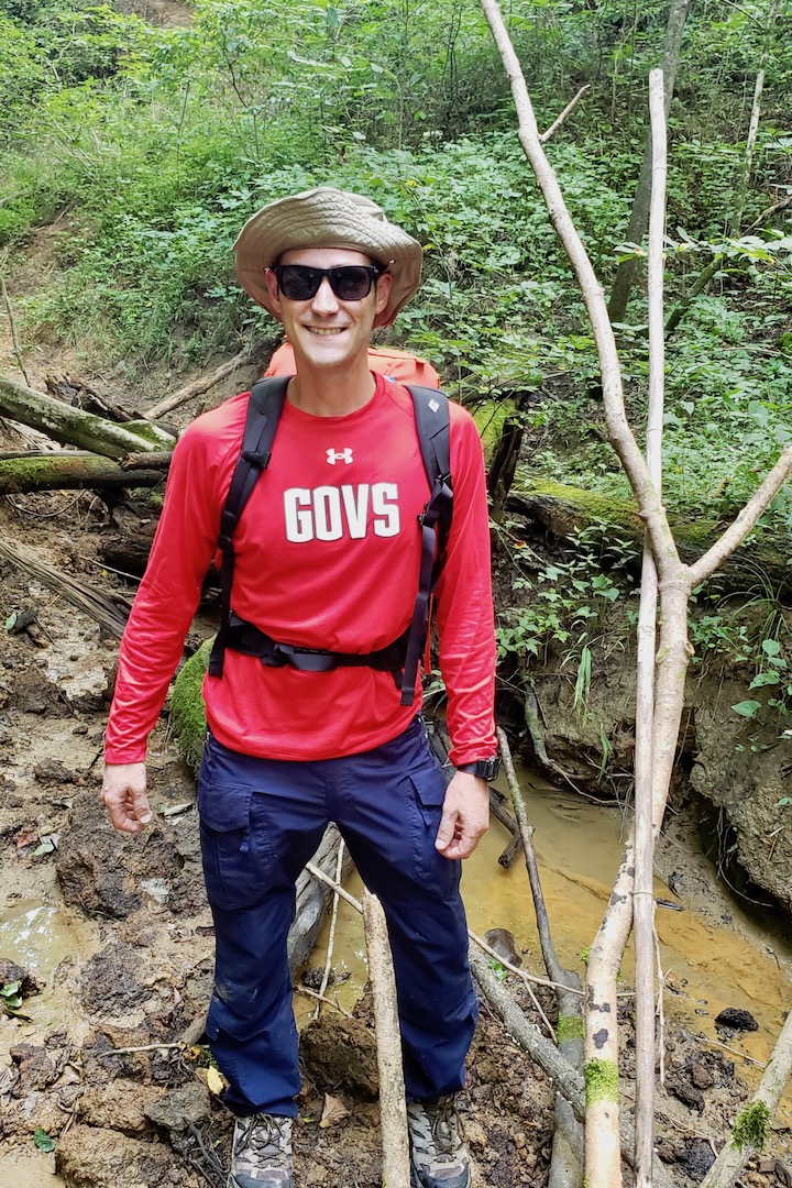 The recovery team, led by APSU’s Bryan Gaither, hiked through wooded and hilly terrain in Kentucky to find the payload after the launch.