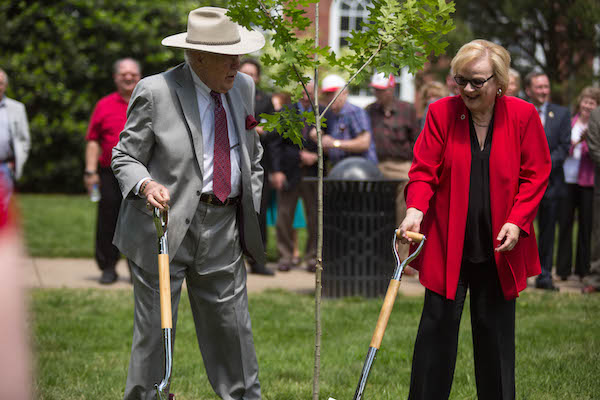 In 2017, Evans Harvill planted a tree in what is now the Harvill Quad at APSU.