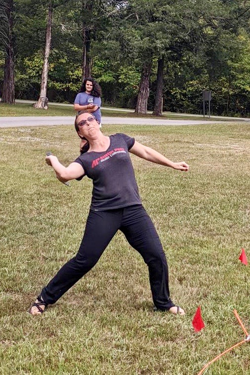 Heather Nolan won the women’s hammer throw in distance, the geode roll in distance and the geode roll in accuracy.