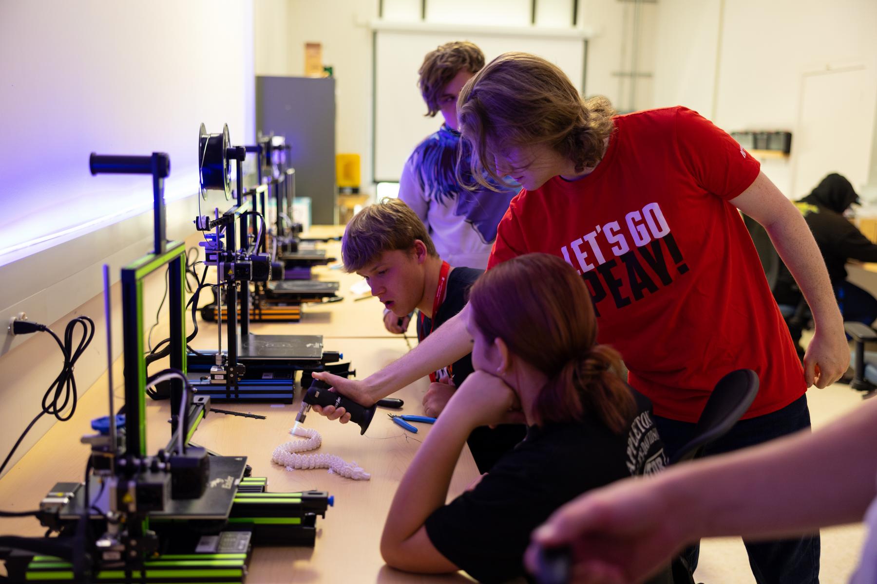 Blue Tinsley works with Tri-County Upward Bound students.